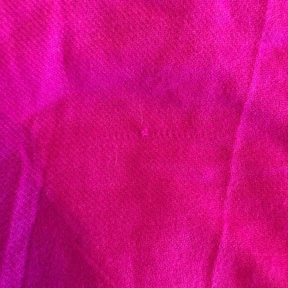 Pink convertible blanket scarf with fringe detail soft bright colorful cozy - Picture 3 of 3